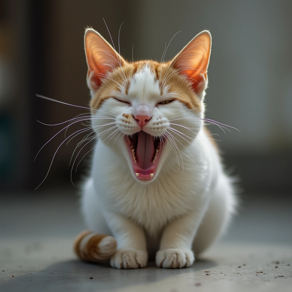 coughing cat