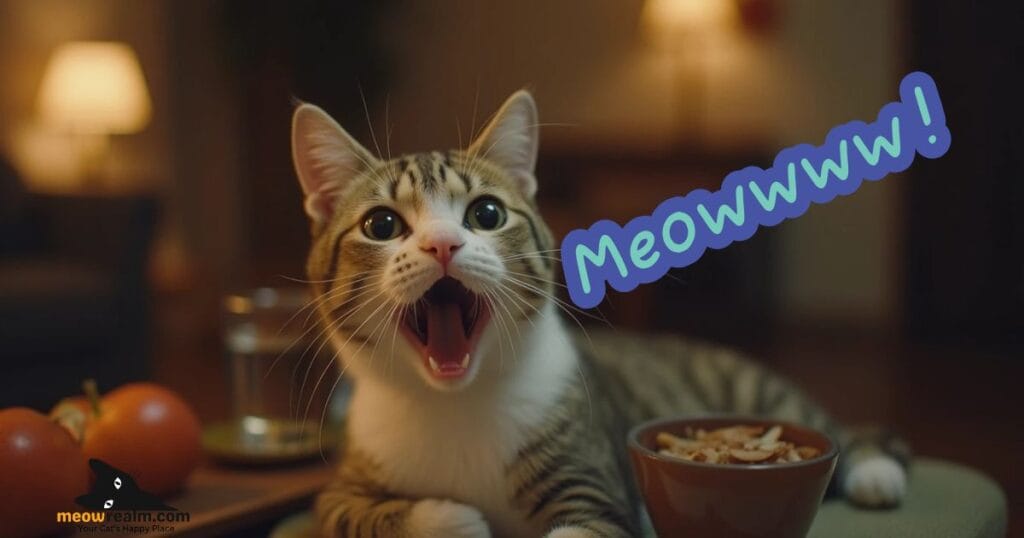 does my cat meow after eating