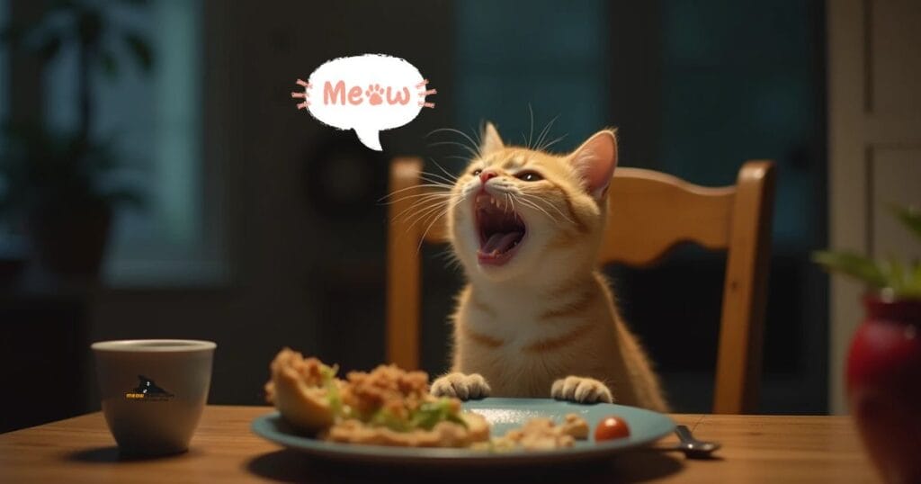 does my cat meow after eating