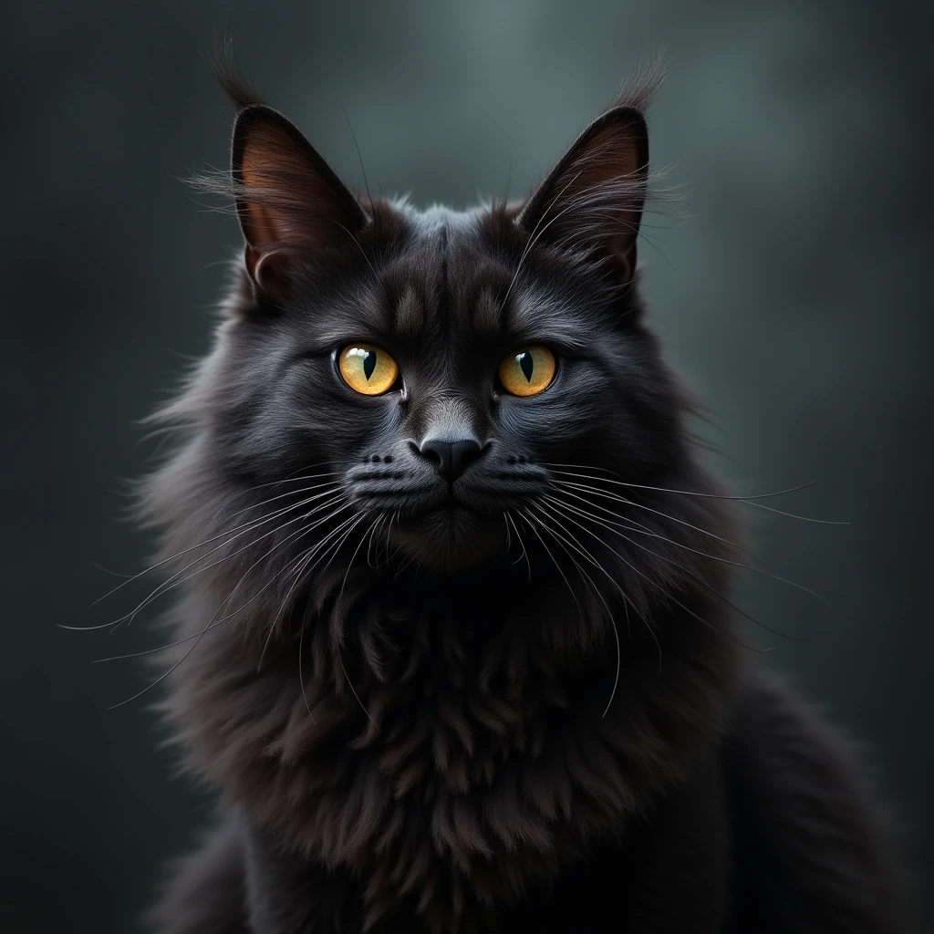 black smoke maine coon cat