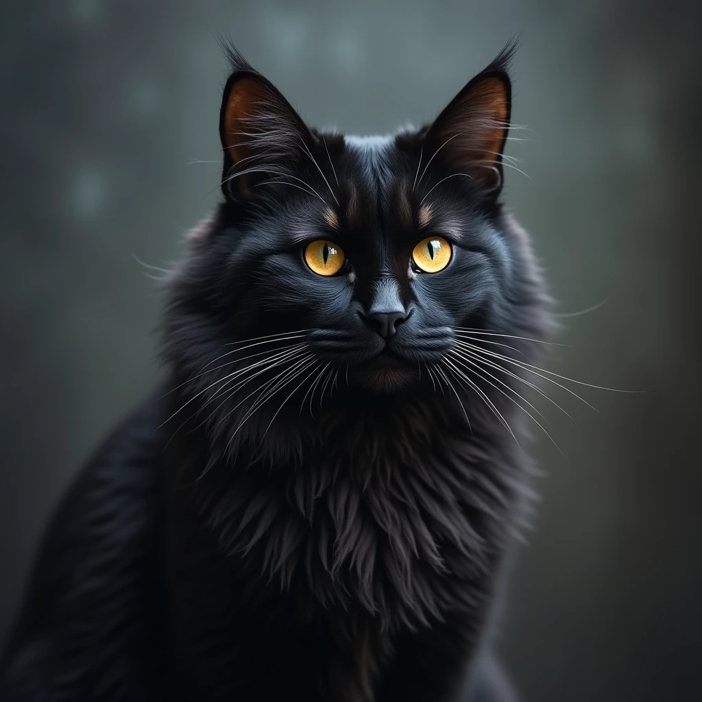 black smoke maine coon cat
