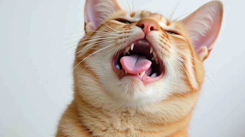 A cat acting weird, darting across a room with its tail puffed up in response to a sudden noise.