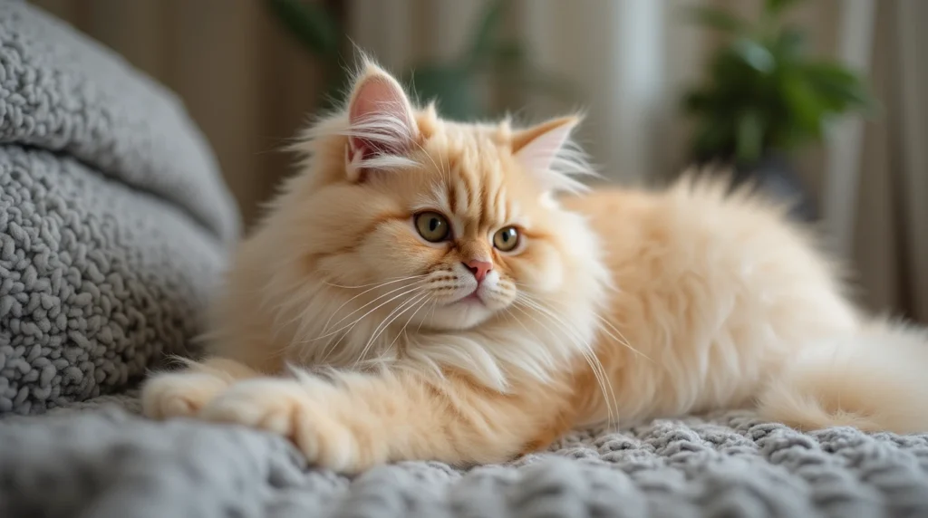 Persian Cat with grooming tools and price tag