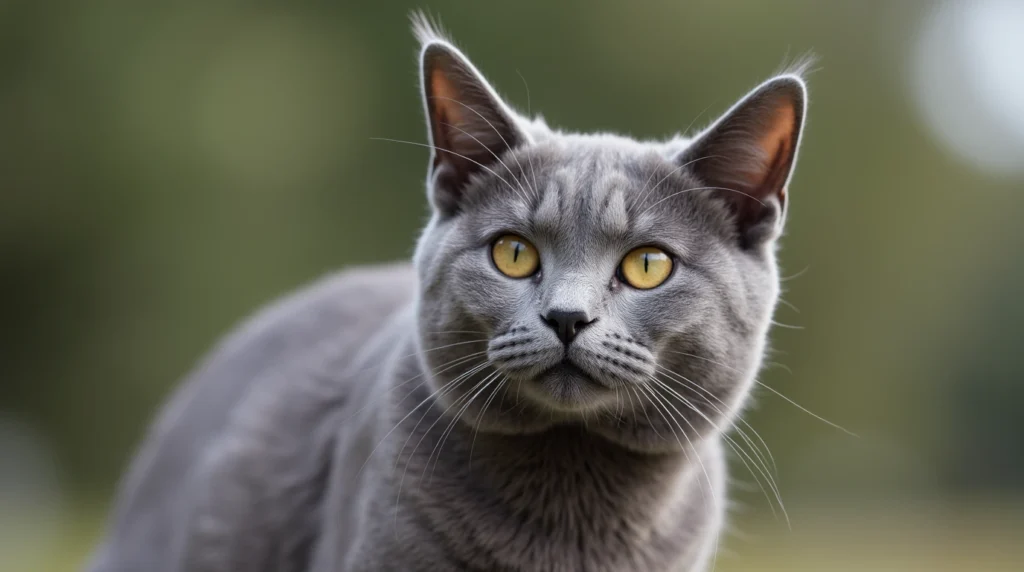 A close-up of a dilute tortoiseshell cat with soft, muted fur colors of grey, cream, and light orange.