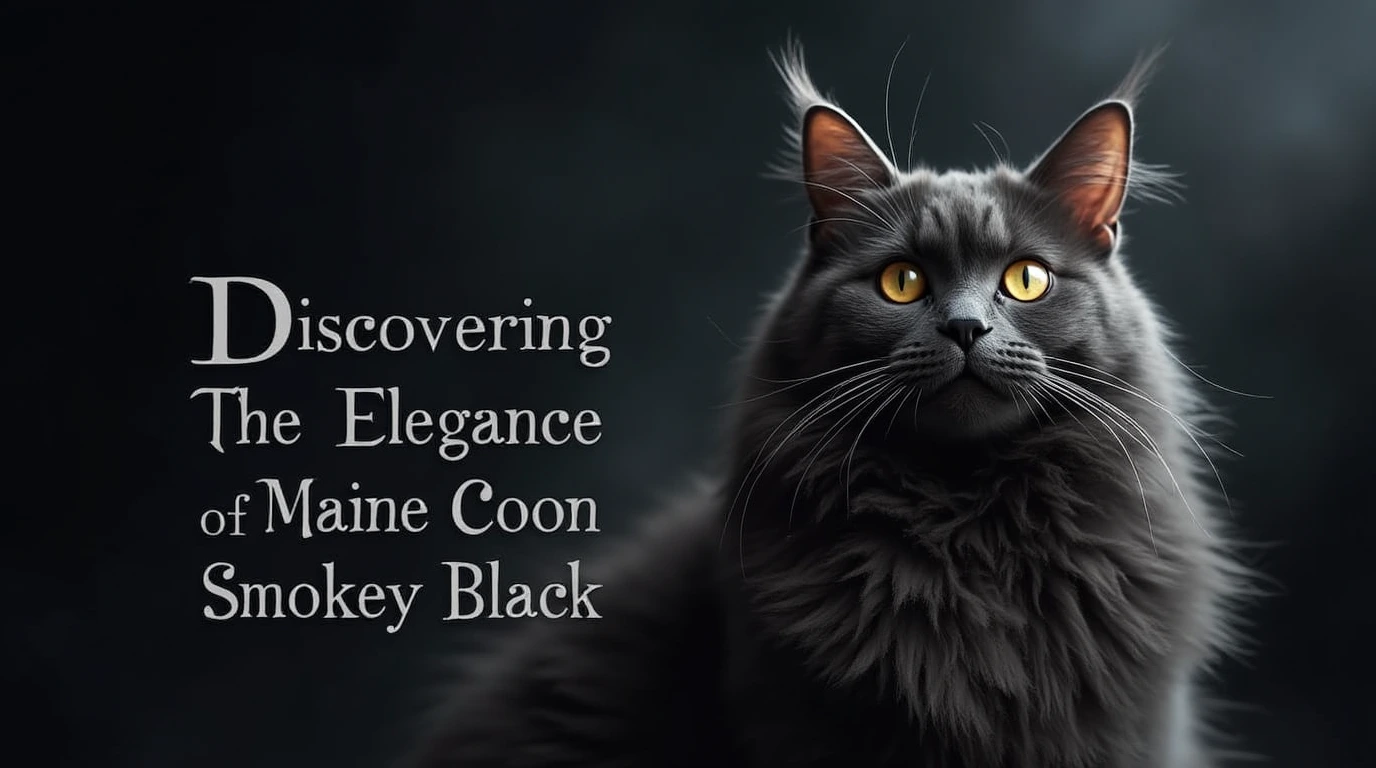 Majestic Maine Coon Smokey Black cat with shimmering fur