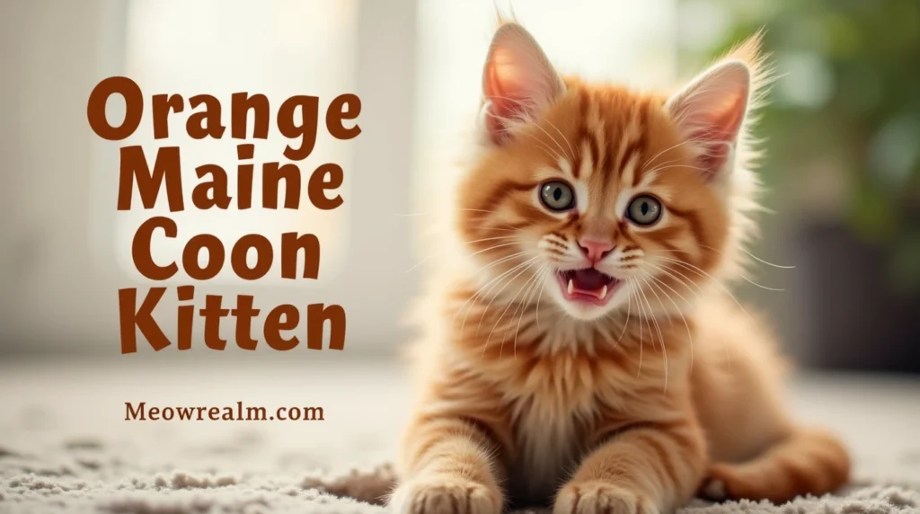 Orange Maine Coon kitten with vibrant fur