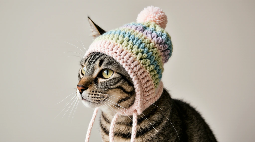 Crocheting Pet - crochet hat for cat