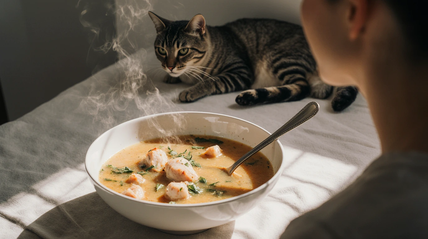 Chicken Stock Soup for Cats