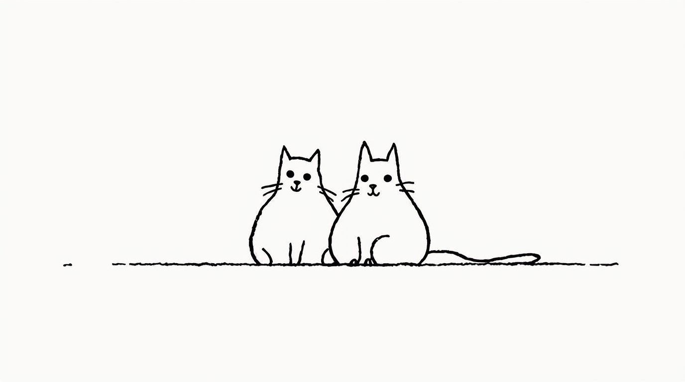 cat couple doodle